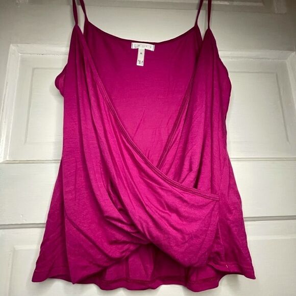 Leith Crossover Spaghetti Strap Tank in Fuchsia - Picture 1 of 6